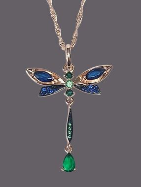 NEW Rose Sterling Silver Dragonfly Necklace